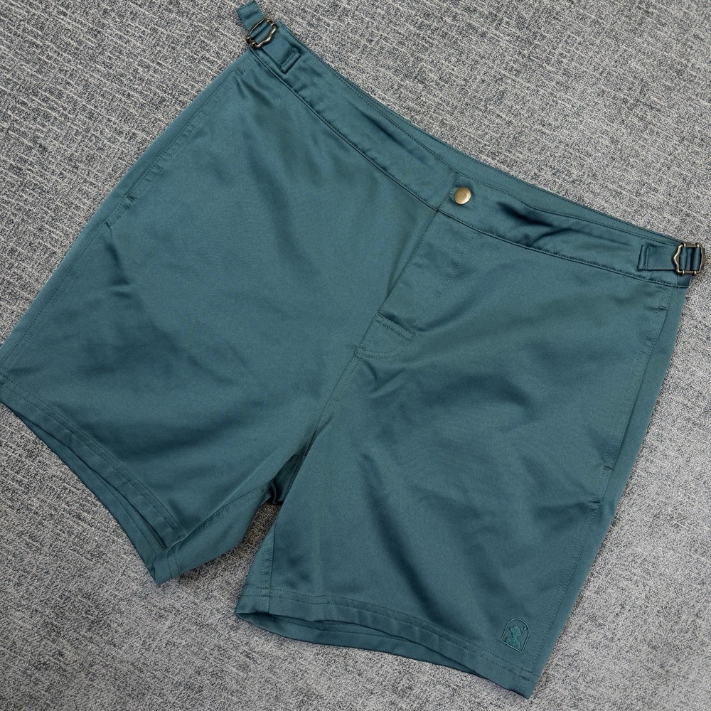 Dandy Del Mar Shorts Men's‎ 33 Green Chino Preppy Adjustable 5.5" Inseam